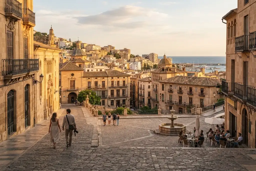 Historic Spanish cityscape representing famous places to visit in Spain